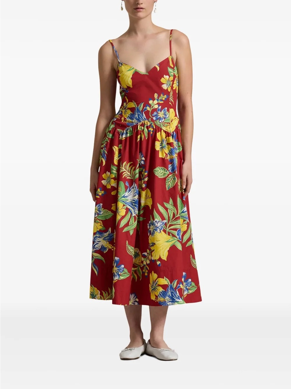 Polo by Ralph Lauren Tropical-Floral Cotton Midi Dress NWT size 6 retails $498